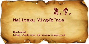 Malitsky Virgínia névjegykártya